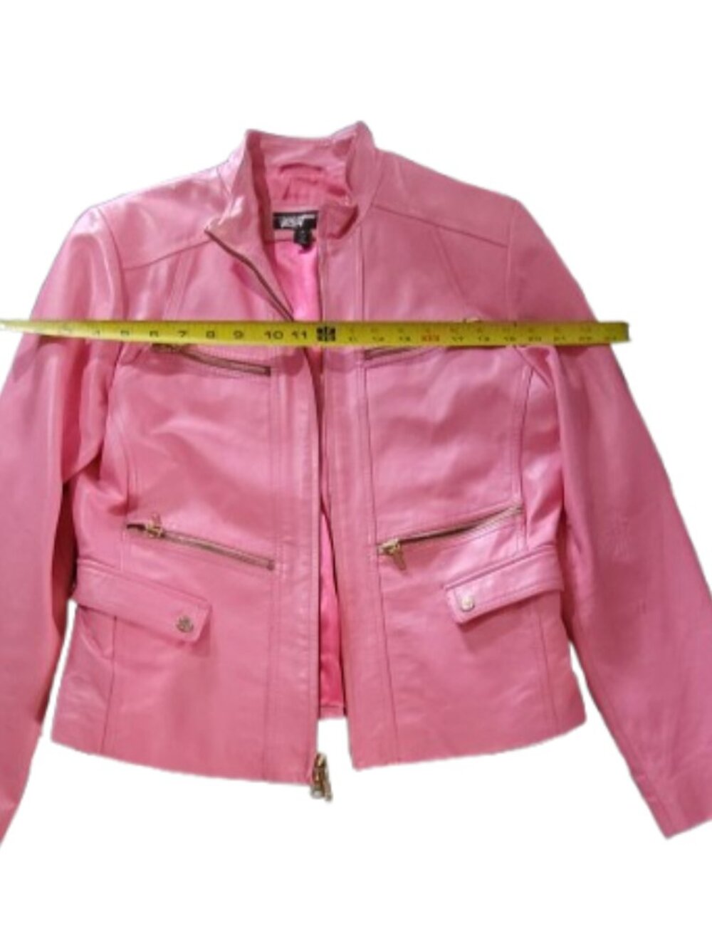 Black Rivet Pink 100% Leather Jacket - Picture 3 of 4